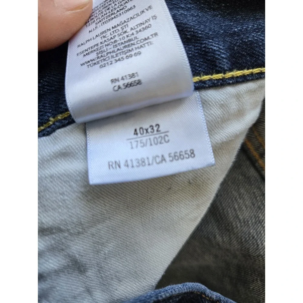 Polo Ralph Lauren Sullivan Slim Jeans Dark Wash Denim Mens 40x32
